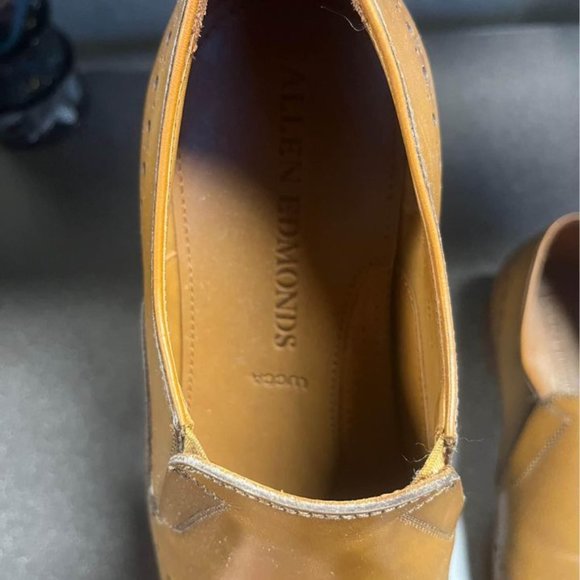 Allen Edmonds Men's Brown Lucca Brogue Oxford Loafers 8.5 - Picture 2 of 4